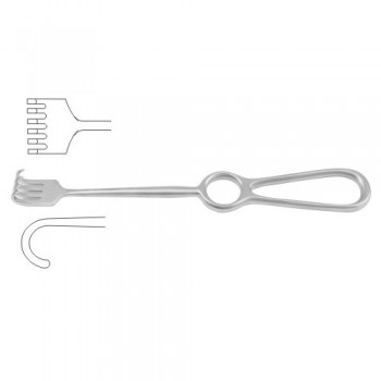 Kocher Retractor 6 Blunt Prongs Stainless Steel, 22 cm - 8 3/4"